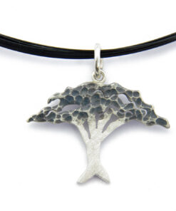 Pendant with necklace*, acacia / African tree: 925 Sterling Silver