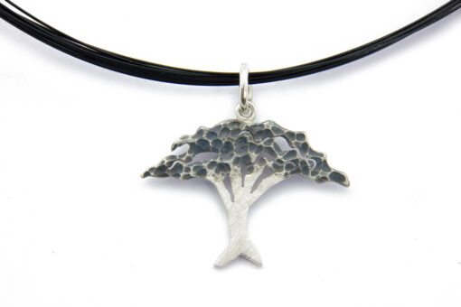 Pendant with necklace*, acacia / African tree: 925 Sterling Silver
