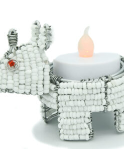 Tea Light Beaded Rhino