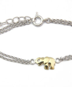 Bracelet elephant: 375 Gold (9ct), 925 Sterling Silver