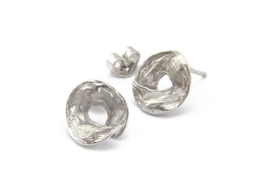 Stud earrings umbrella thorn tree seed pod: 925 Sterling Silver
