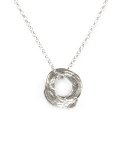 Pendant with silver Rolo chain* (adjustable length), umbrella thorn tree seed pod (1 twist): 925 Sterling Silver