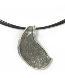 Pendant with necklace*, large camelthorn tree seed pod:  oxidized 925 Sterling Silver