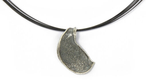 Pendant with necklace*, large camelthorn tree seed pod:  oxidized 925 Sterling Silver