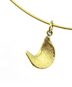 Pendant with necklace*, small camelthorn tree seed pod: 375 Gold (9ct)