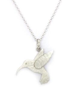 Pendant with necklace*, sunbird / sugarbird / humming bird / colibri: 925 Sterling Silver