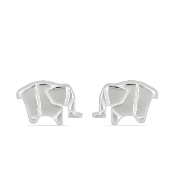 SBE0006 Elephant Whole origami Front Silver