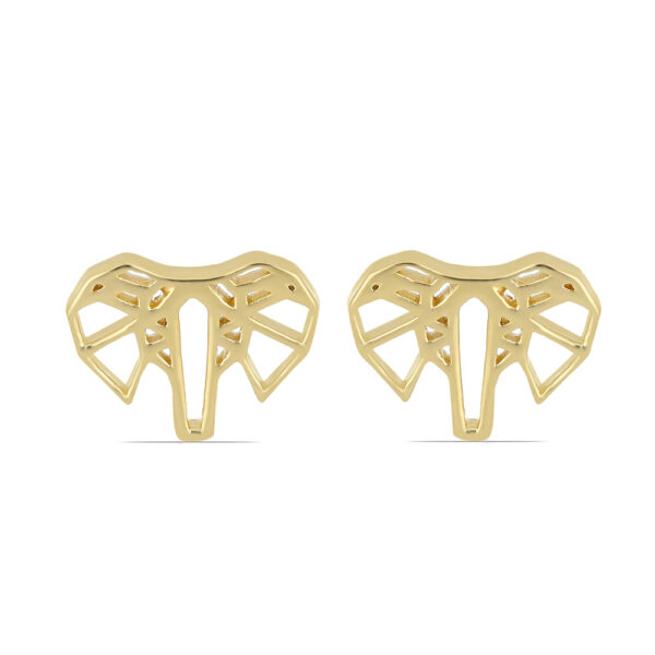 SBE0008 Elephant Face Origami front Gold