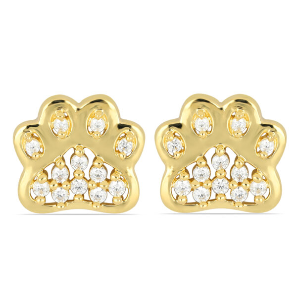 SBE0018 Paw Print Front Gold