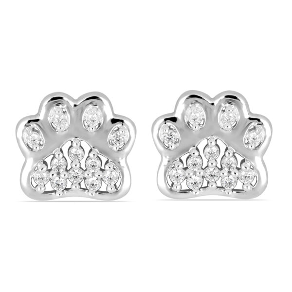 SBE0018 Paw Print Front Silver