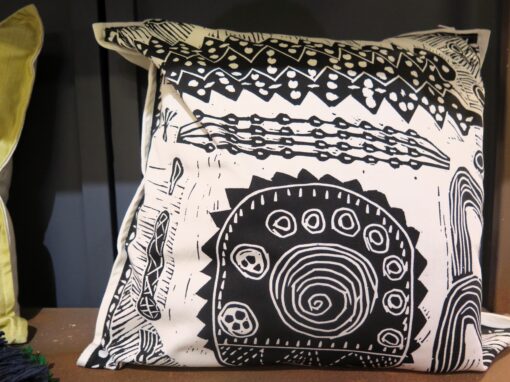 Black & White Linoprint Pillowcase