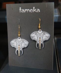 Elephant Laser Engraved Earrings