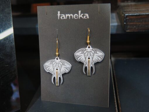 Elephant Laser Engraved Earrings