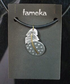 Guinea Fowl Feather Pendant