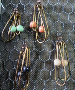 Teardrop Bead Charm Earrings