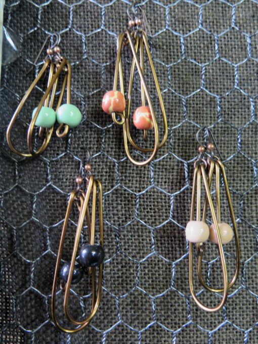 Teardrop Bead Charm Earrings