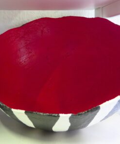Black, White & Red Papier-mâché Bowl