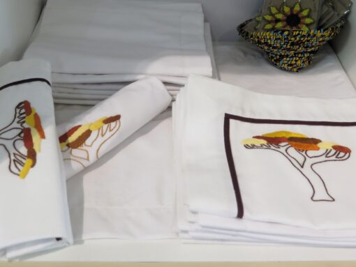 Embroidered Pillowcases (Acacia Tree)