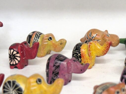Colourful Stone Elephants