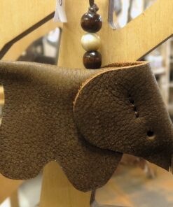 Leather Elephant Keychain
