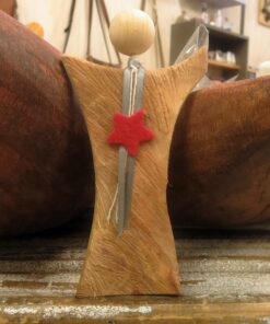 Abstract Wooden Angel Ornament