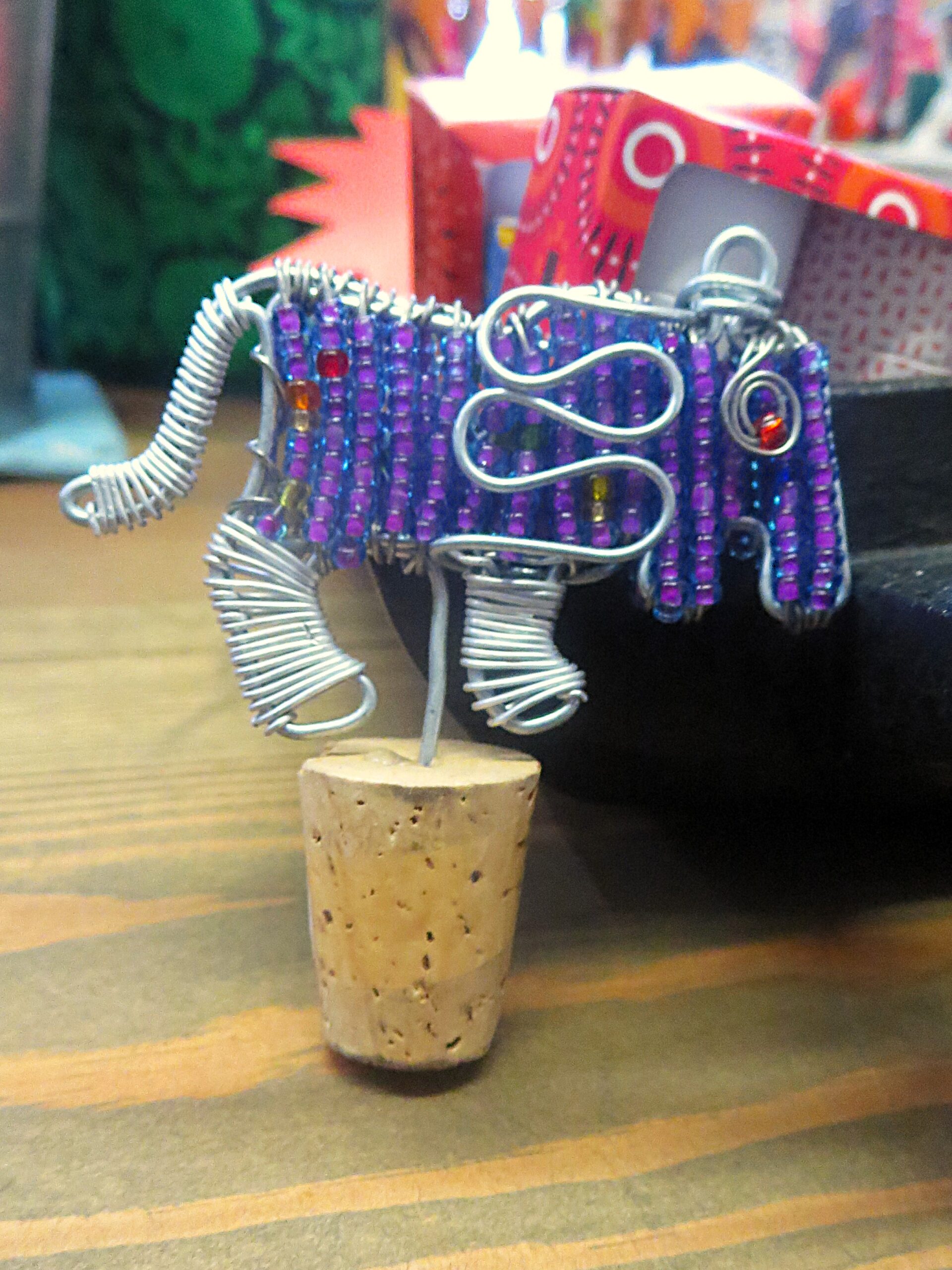 Beaded Elephant Winestopper