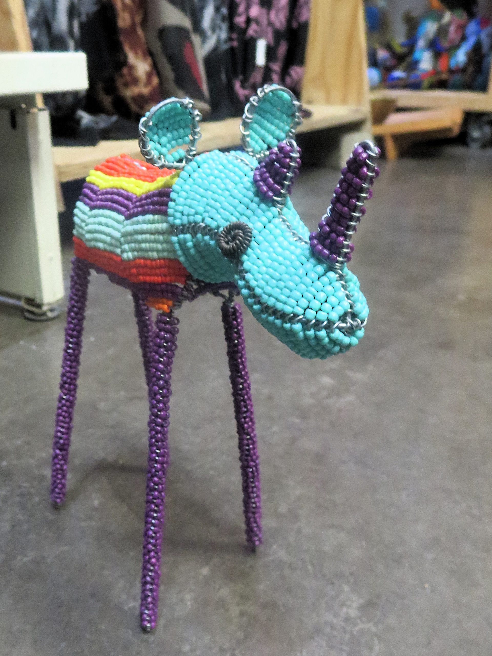 Colourful Beaded Rhino