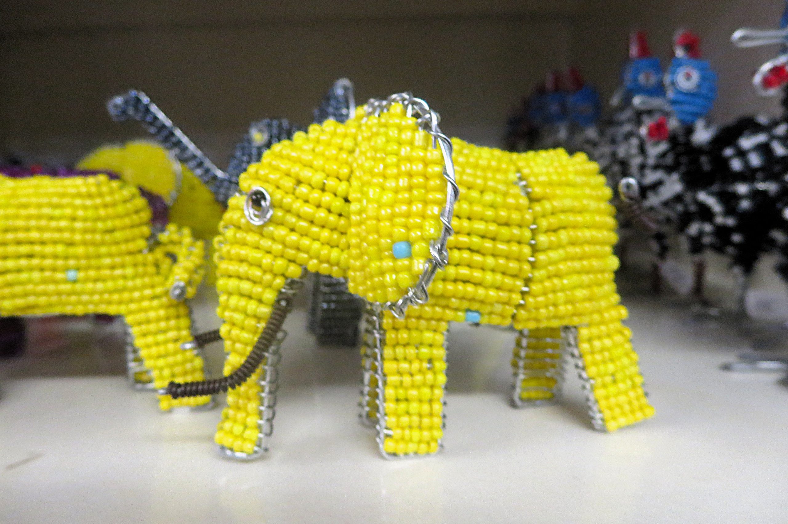 Yellow Beaded Elephant