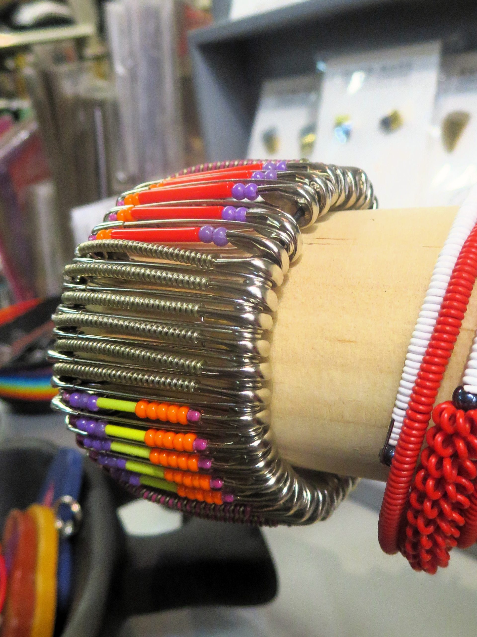 Beaded Safety Pin Cuff