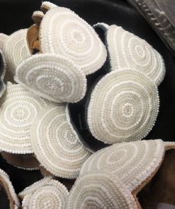 Beaded Circle Cuffs (White & Cream)