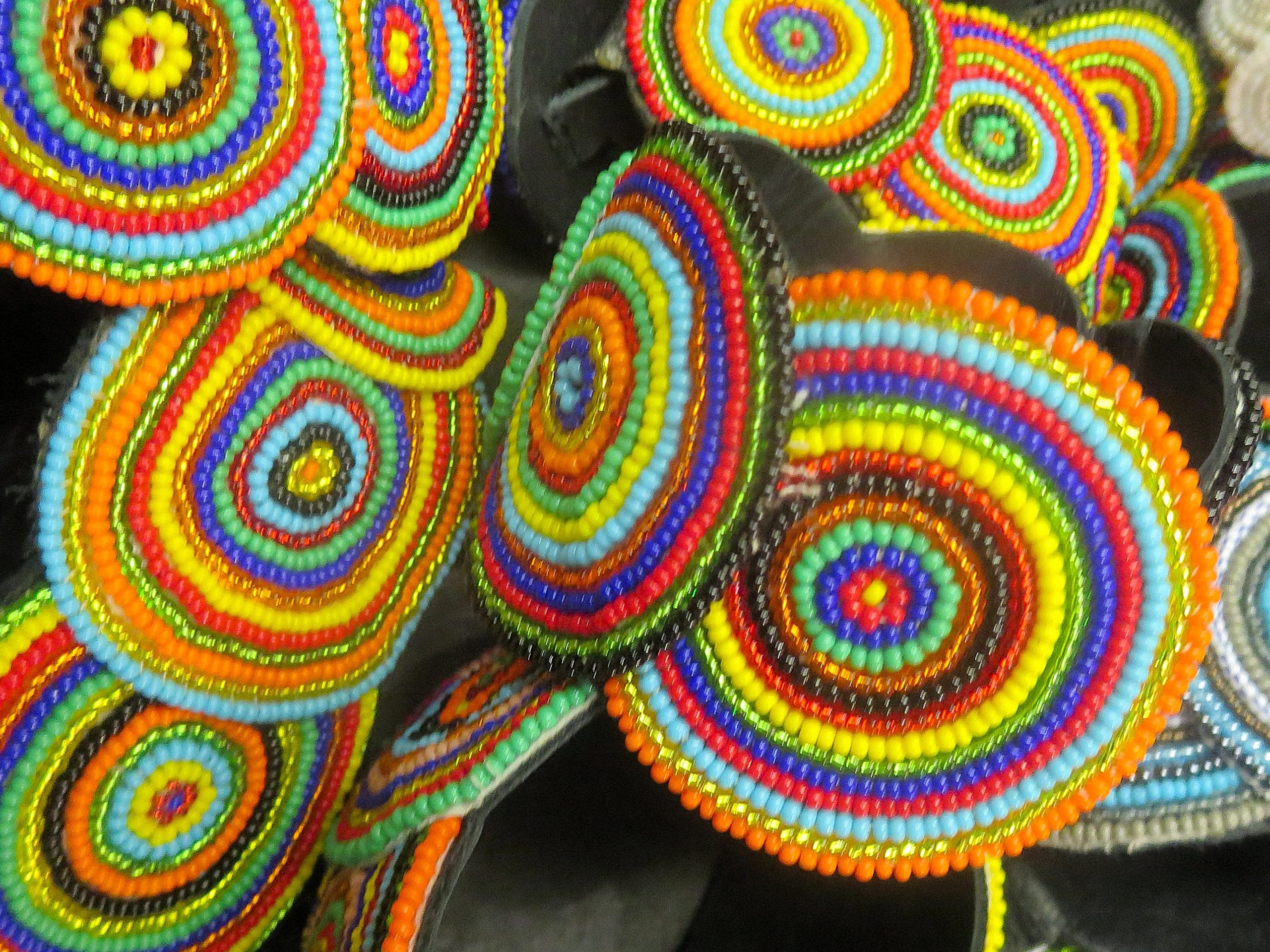 Colourful Beaded Circle Cuffs